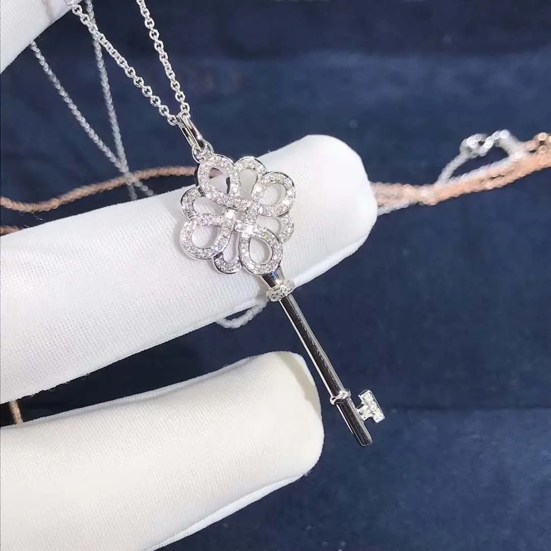Подвеска Tiffany Keys /белое, розовое золото, бриллианты/ 4