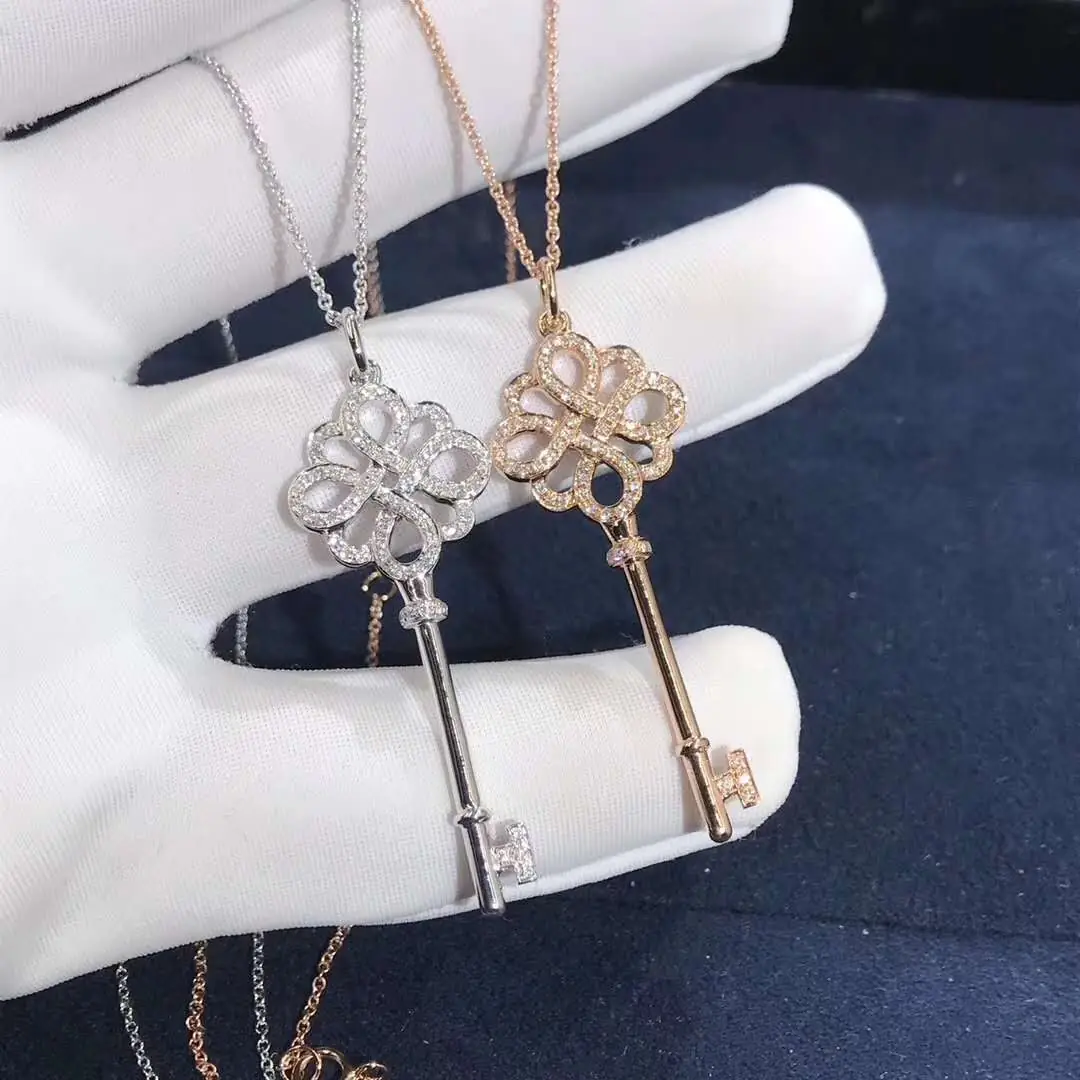 Подвеска Tiffany Keys /белое, розовое золото, бриллианты/
