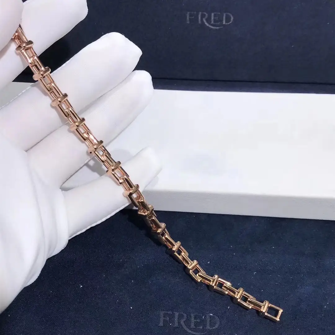 Браслет Tiffany с Т-образной цепочкой /розовое золото/