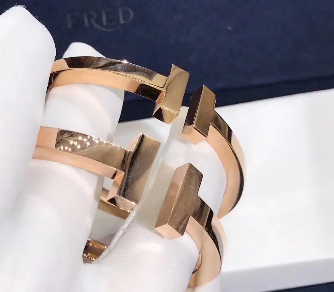 Браслет Tiffany T-Square /розовое золото/