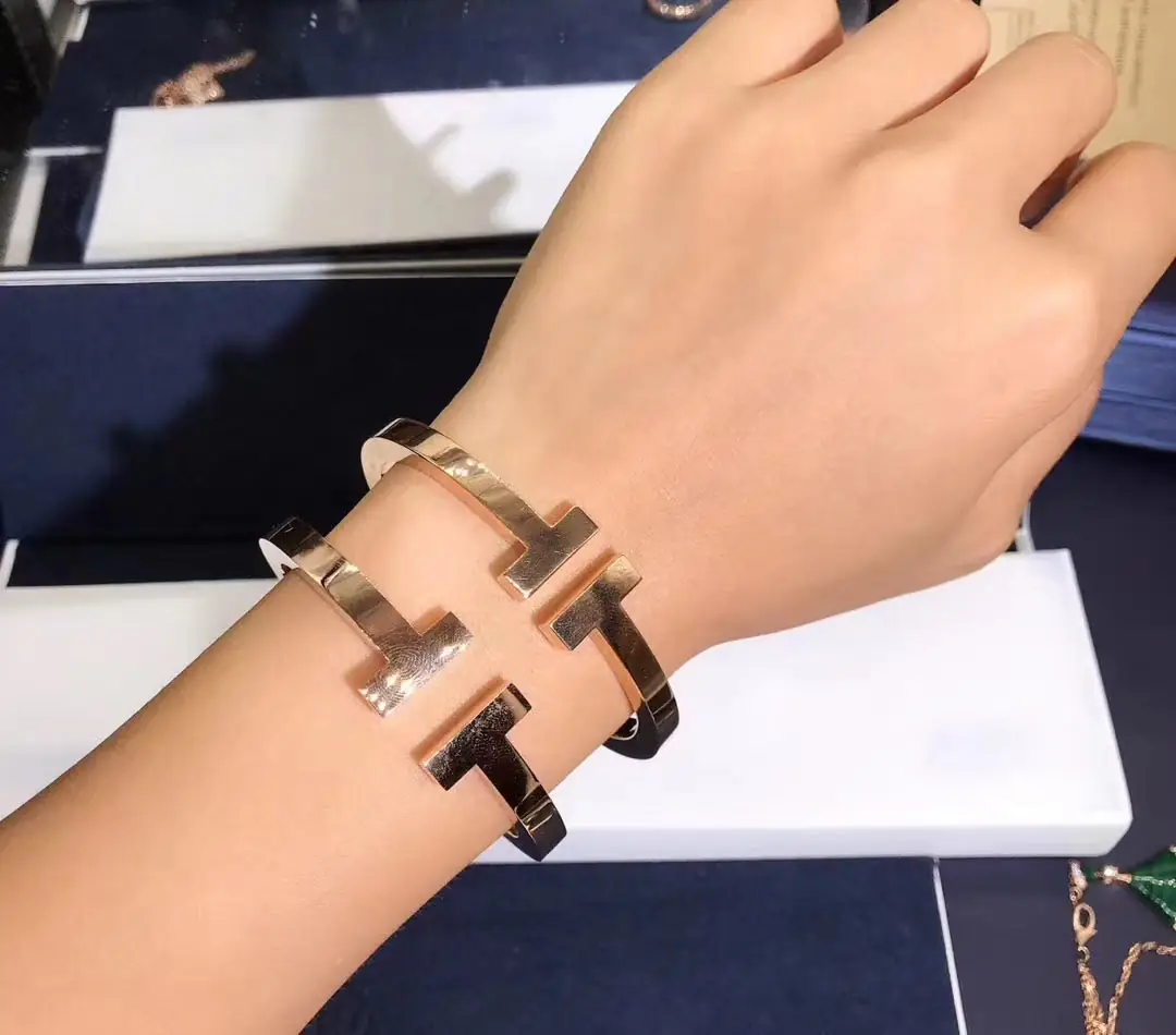 Браслет Tiffany T-Square /розовое золото/ 6