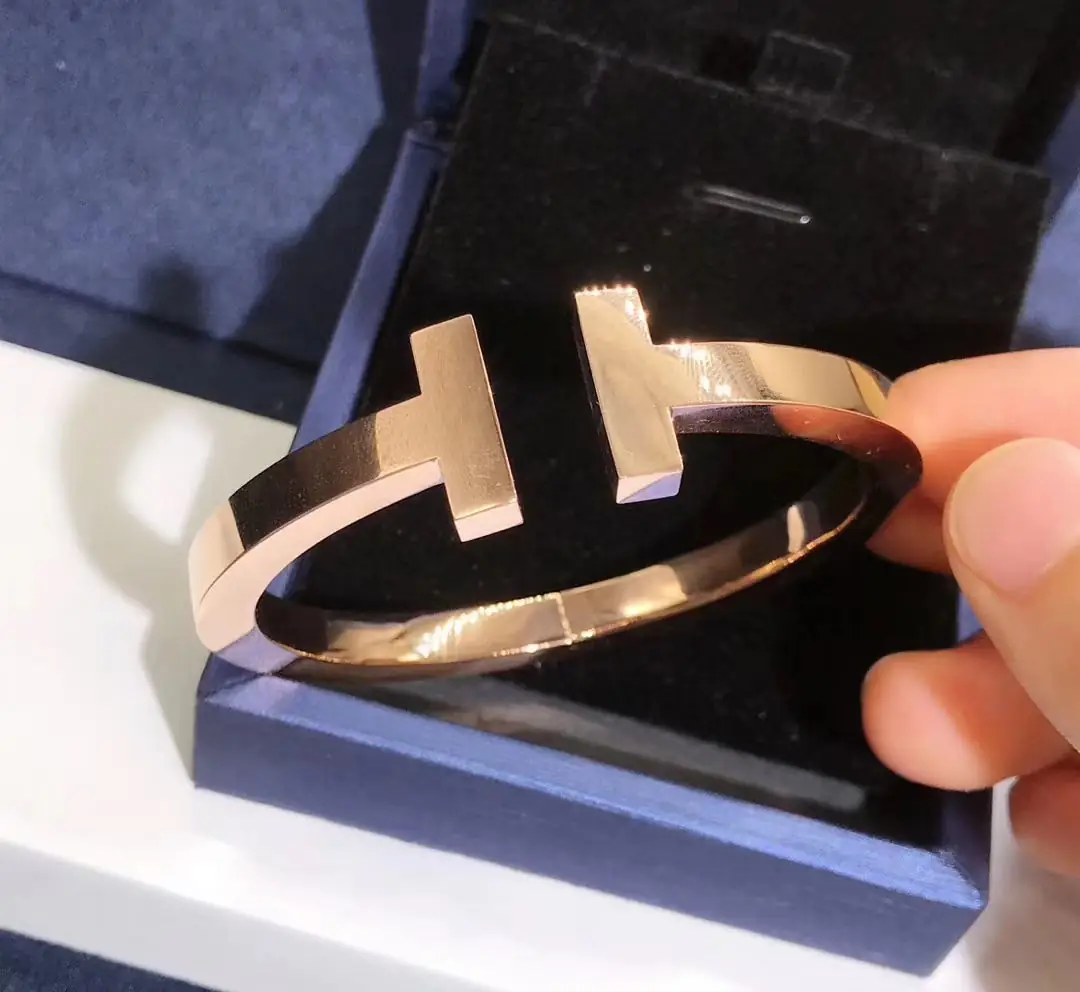 Браслет Tiffany T-Square /розовое золото/ 7