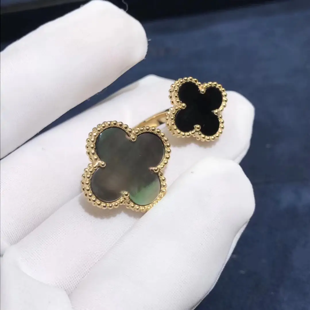 Кольцо Van Cleef и Arpels Alhambra /желтое золото, черный оникс, перламутр/ 3