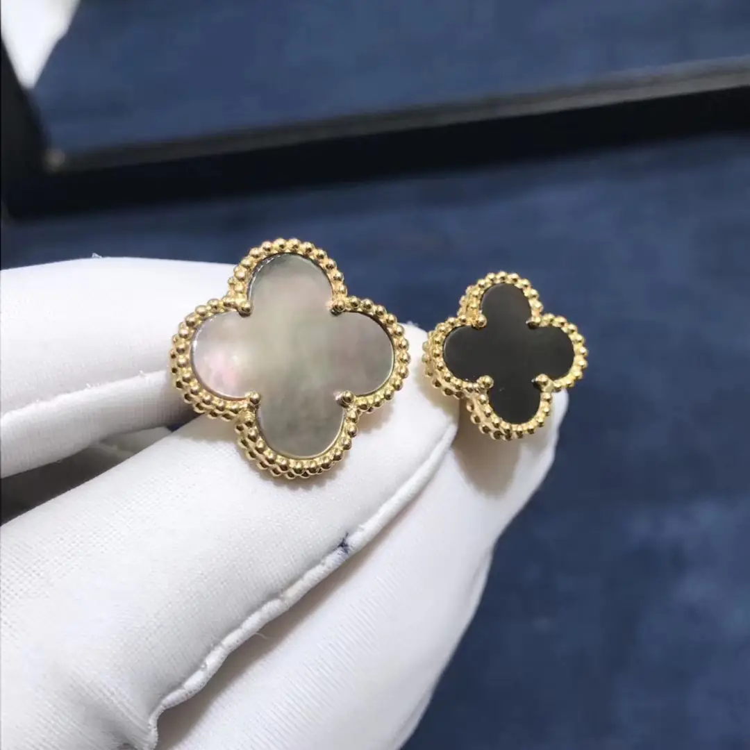 Кольцо Van Cleef и Arpels Alhambra /желтое золото, черный оникс, перламутр/ 7