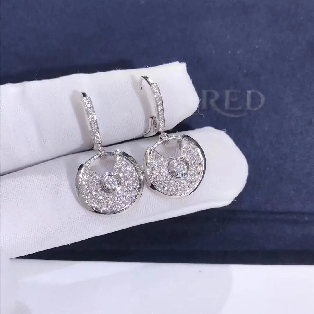 Серьги Amulette de Cartier /белое золото, бриллианты/