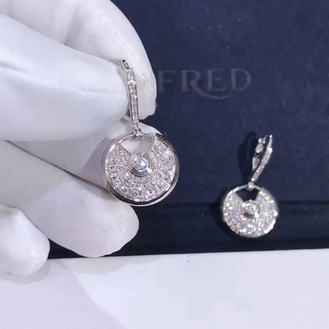 Серьги Amulette de Cartier /белое золото, бриллианты/ 4