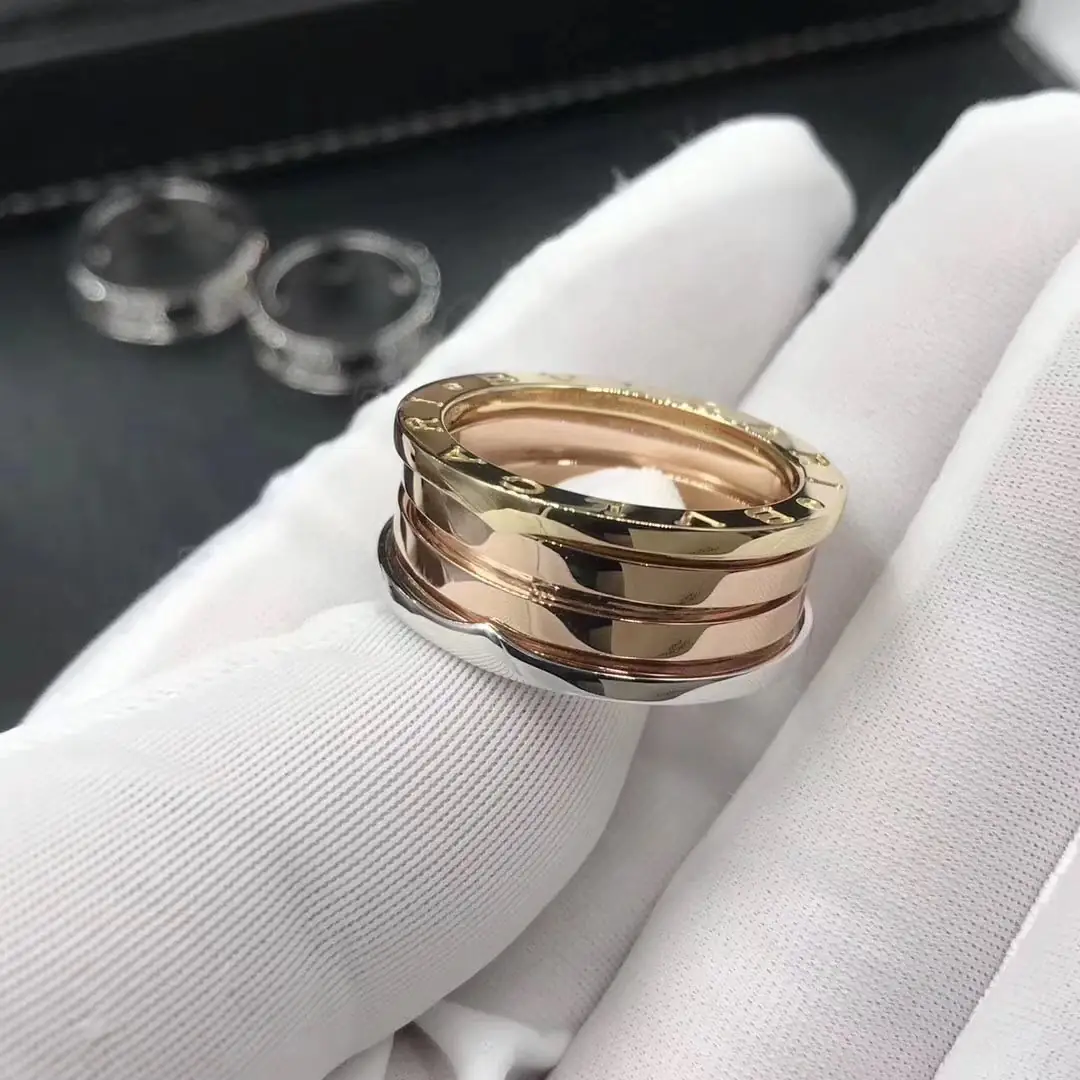 Кольцо Bulgari B.zero1 /розовое, белое, желтое золото/