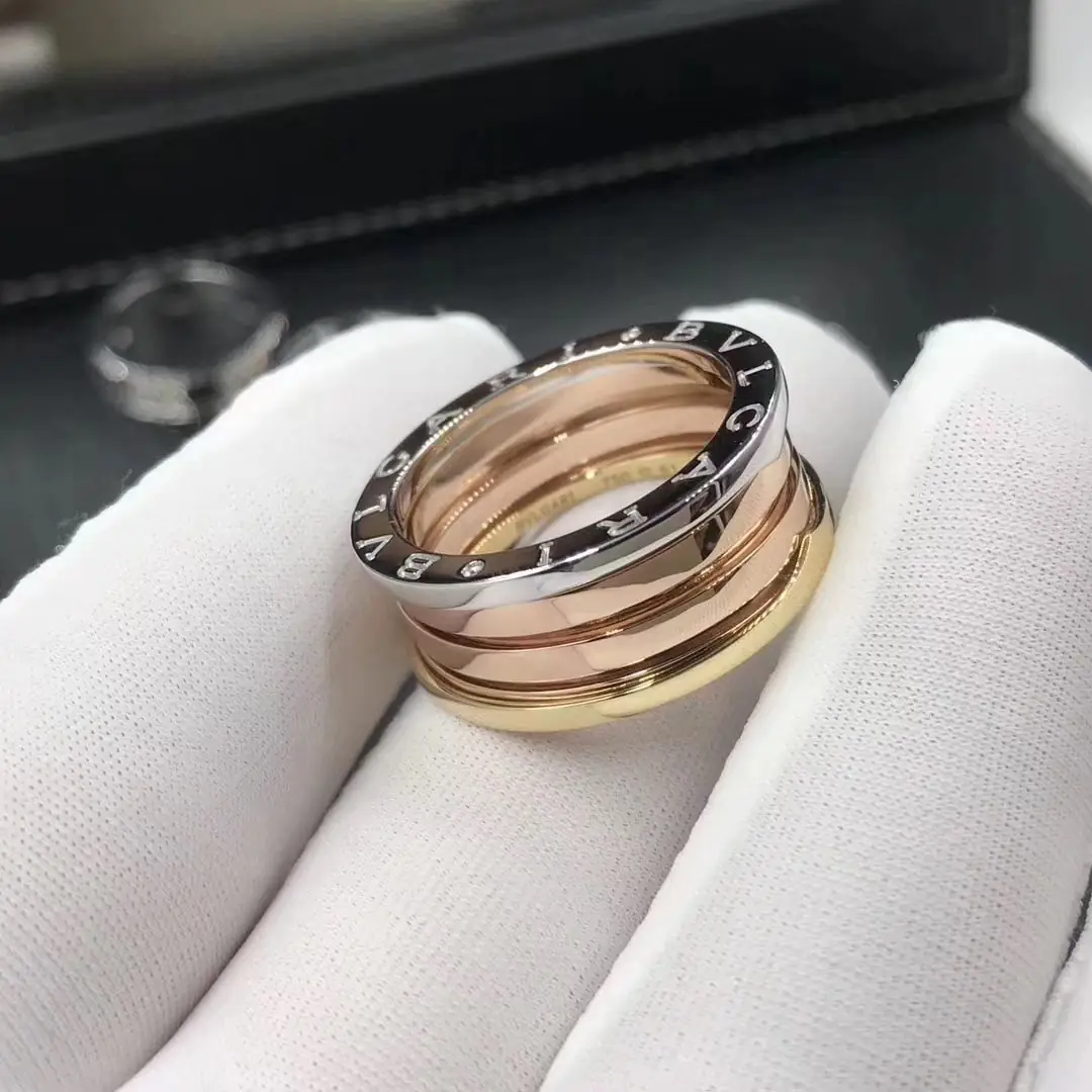 Кольцо Bulgari B.zero1 /розовое, белое, желтое золото/