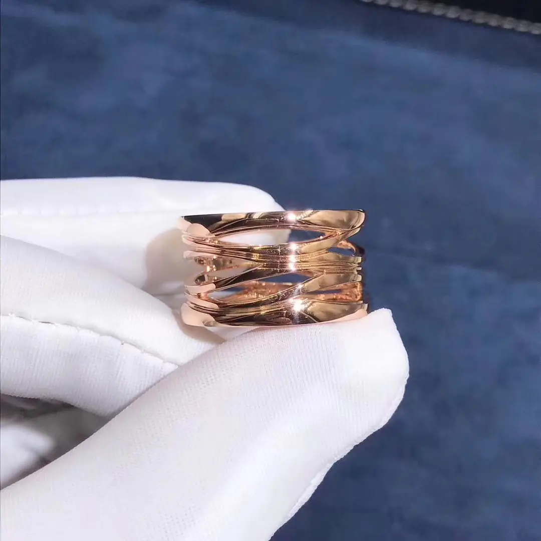 Кольцо Bulgari B.Zero1 с четырьмя полосами /розовое золото/