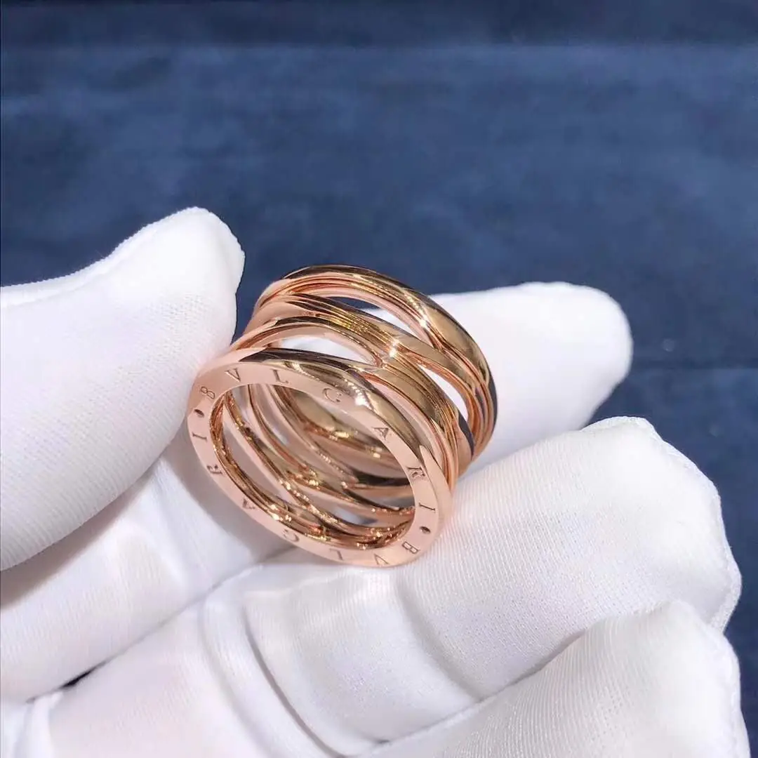 Кольцо Bulgari B.Zero1 с четырьмя полосами /розовое золото/ 3