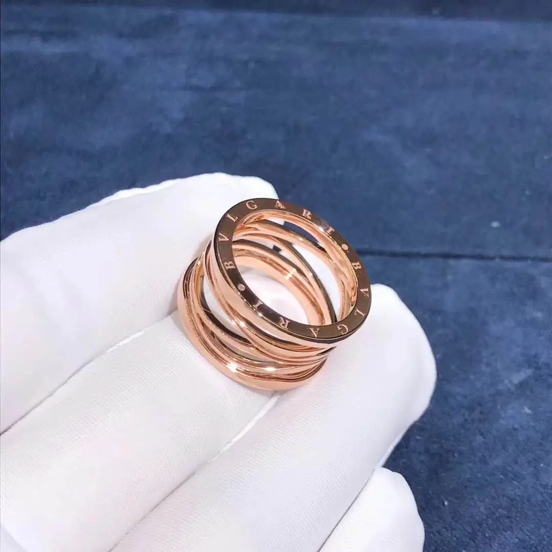 Кольцо Bulgari B.Zero1 с четырьмя полосами /розовое золото/ 4