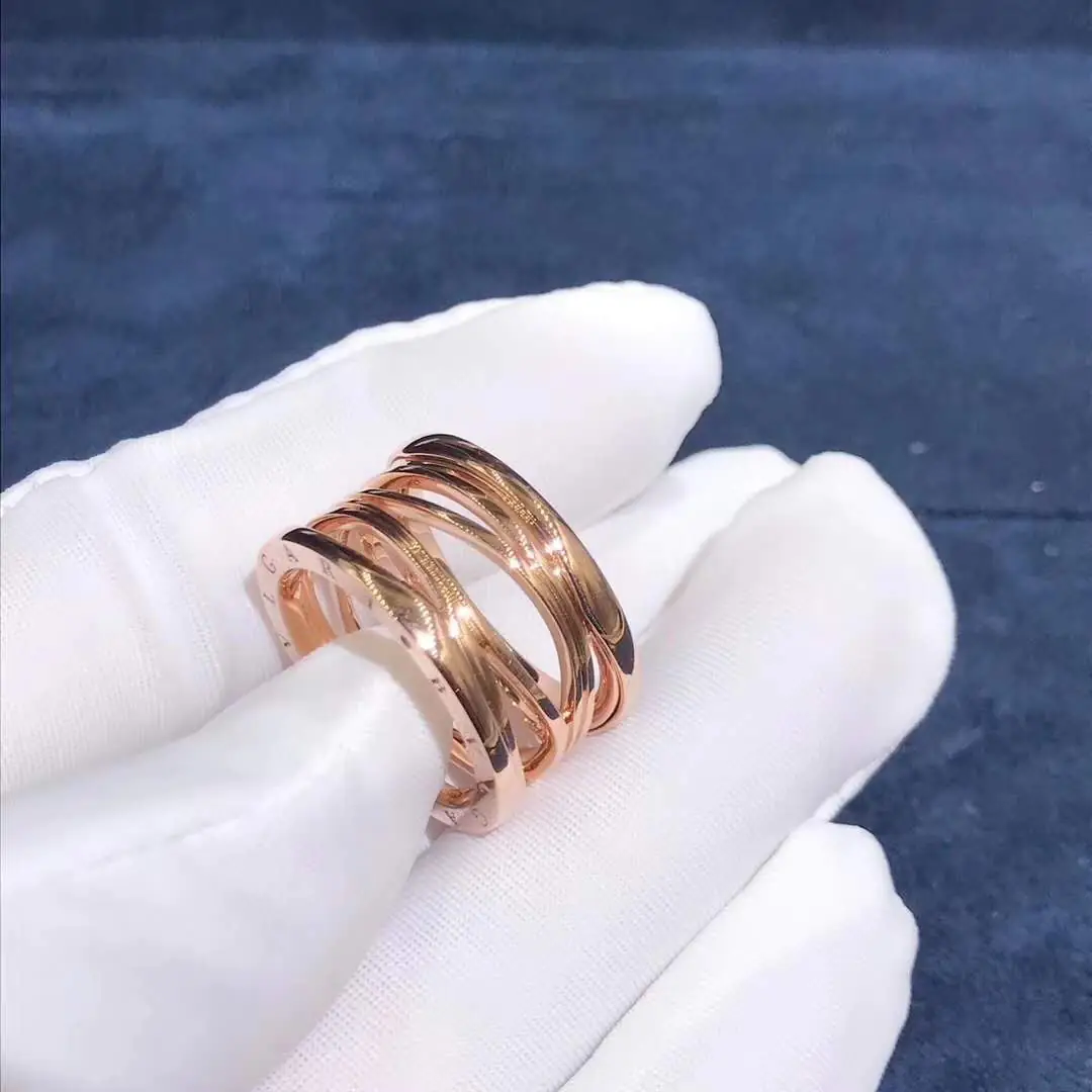 Кольцо Bulgari B.Zero1 с четырьмя полосами /розовое золото/ 8