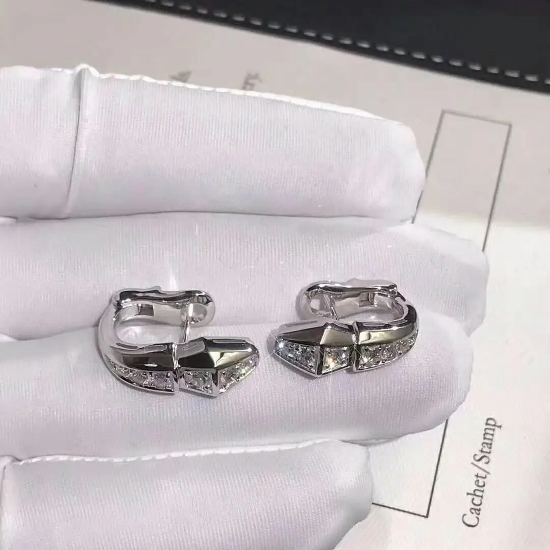Серьги Bulgari Serpenti /бриллианты, белое золото/