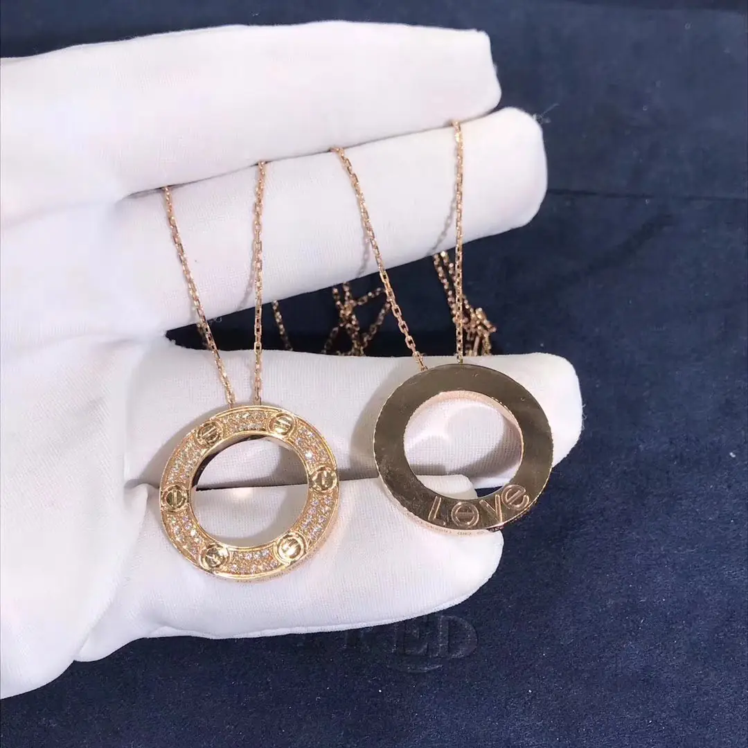 Подвеска Cartier Love с бриллиантовым паве /розовое золото/ 4