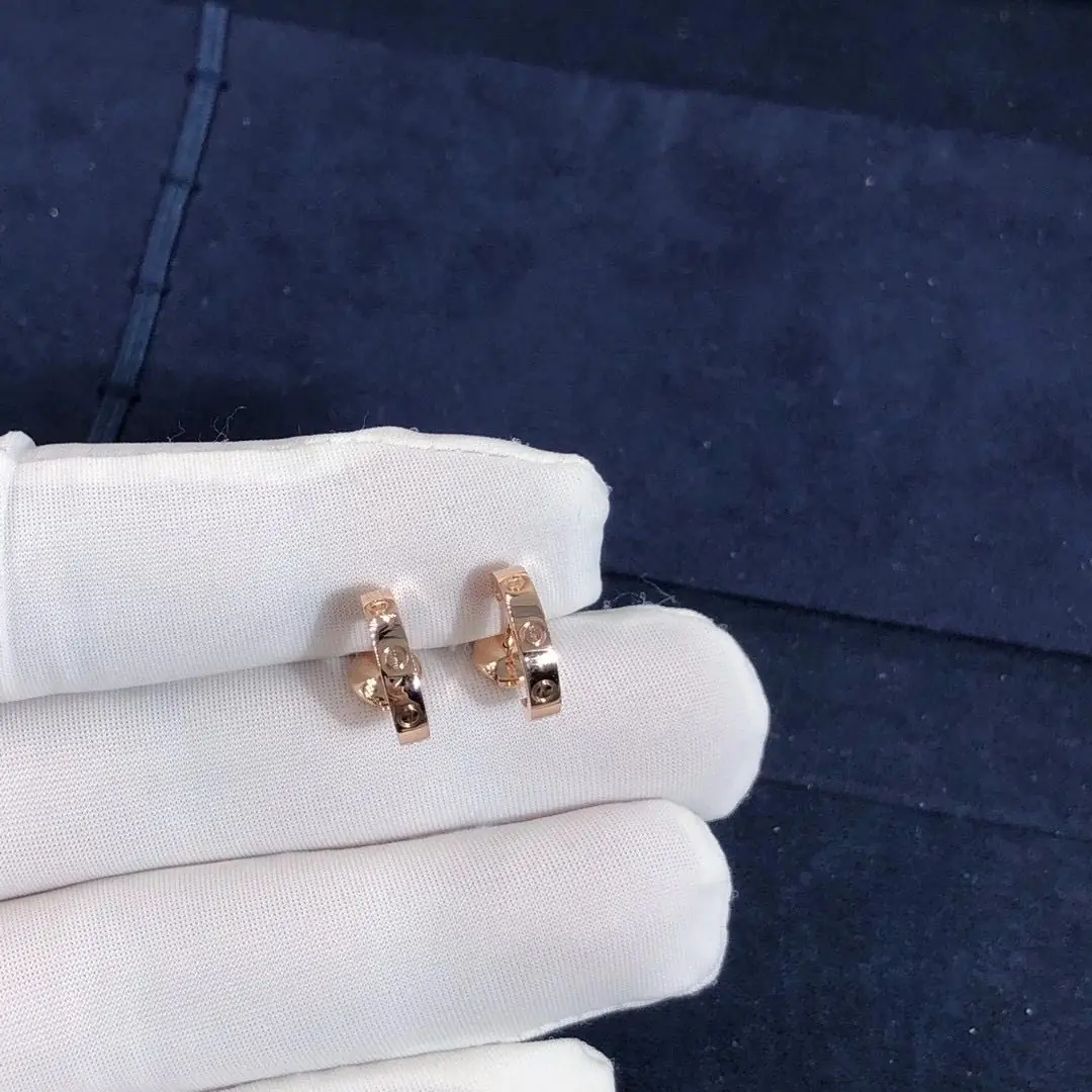 Серьги Cartier Love /розовое золото/