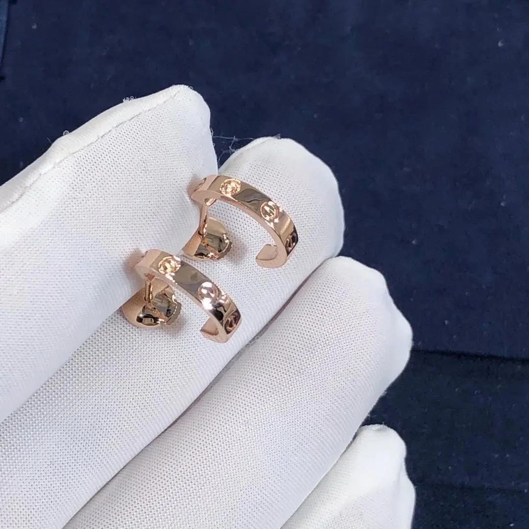 Серьги Cartier Love /розовое золото/