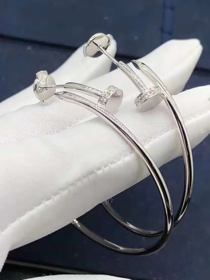 Серьги Cartier Juste un Clou /белое золото, бриллианты/ 3