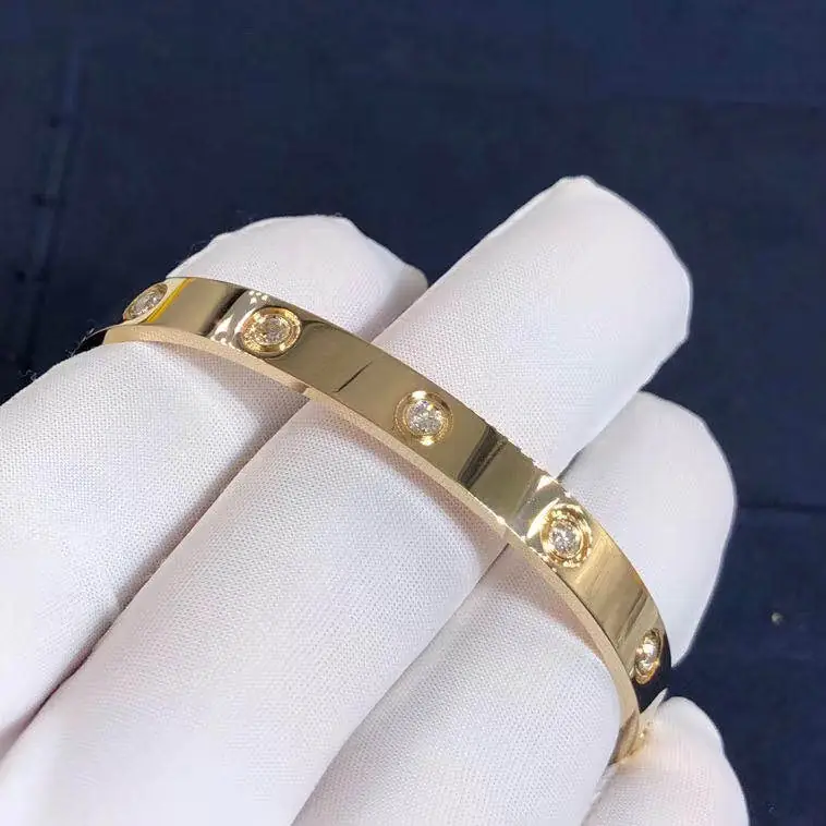 Браслет Cartier Love /10 бриллиантов, желтое золото/