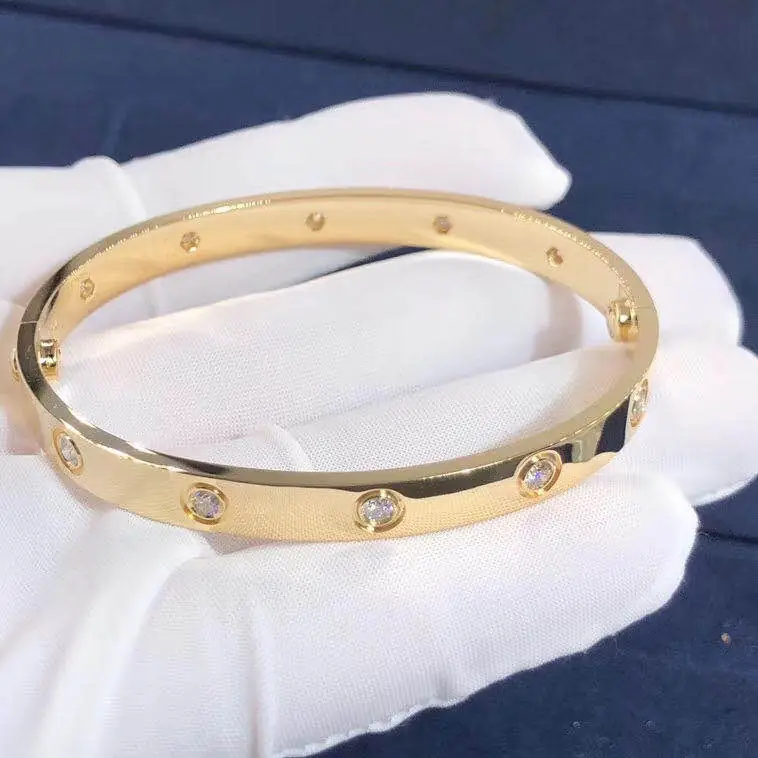 Браслет Cartier Love /10 бриллиантов, желтое золото/ 3
