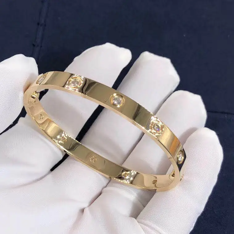 Браслет Cartier Love /10 бриллиантов, желтое золото/
