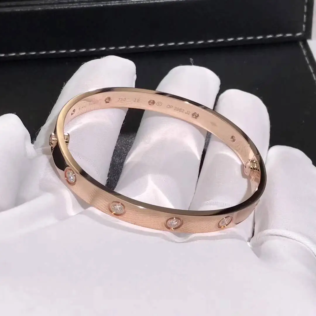 Браслет Cartier Love /10 бриллиантов, розовое золото/
