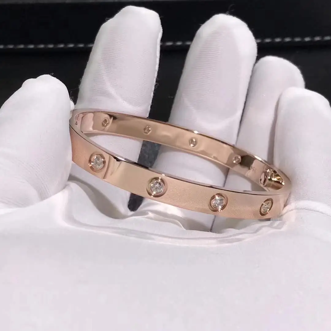 Браслет Cartier Love /10 бриллиантов, розовое золото/ 3