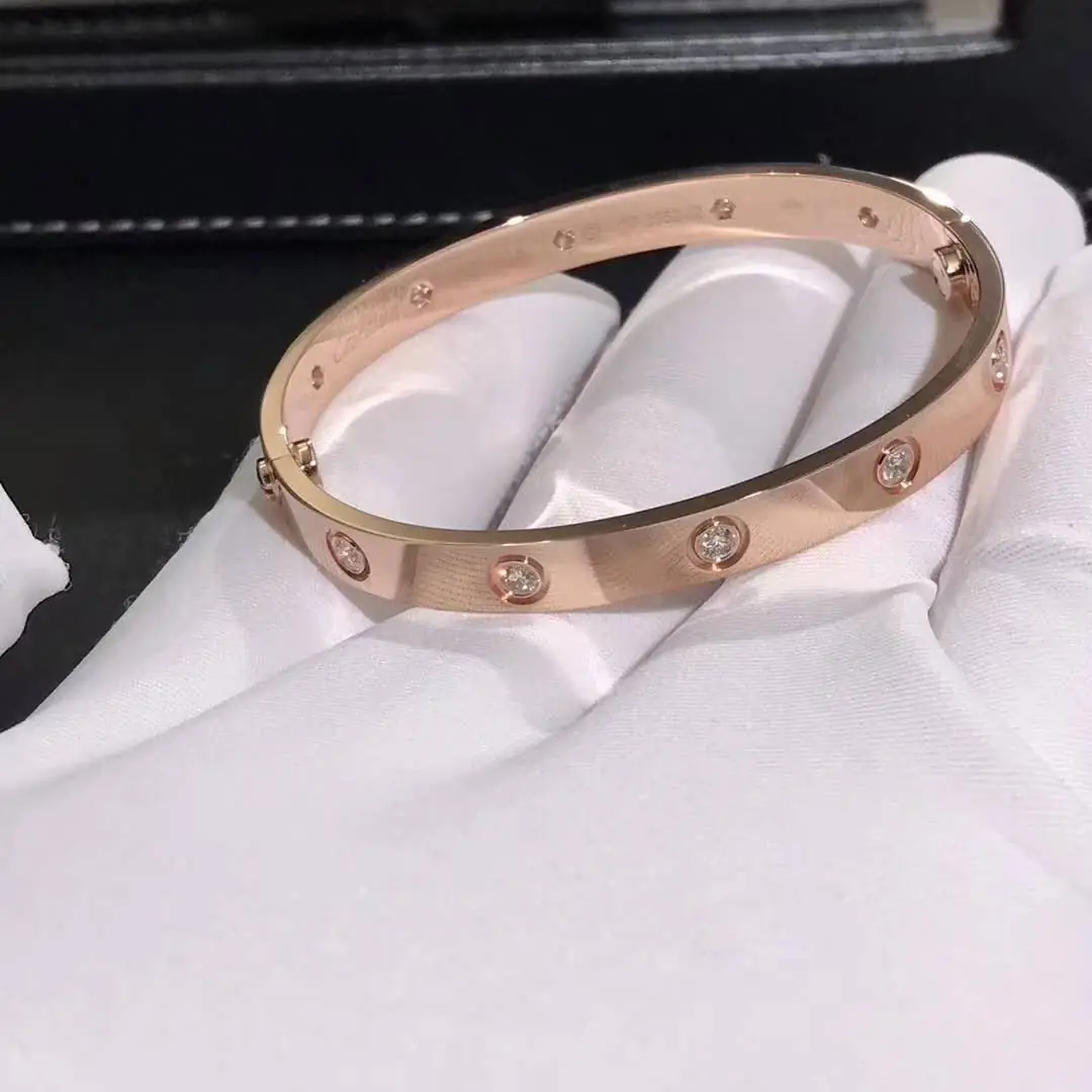 Браслет Cartier Love /10 бриллиантов, розовое золото/ 4
