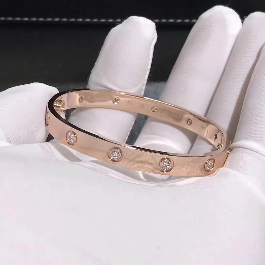 Браслет Cartier Love /10 бриллиантов, розовое золото/ 5