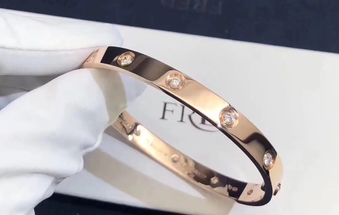 Браслет Cartier Love /10 бриллиантов, розовое золото/ 7