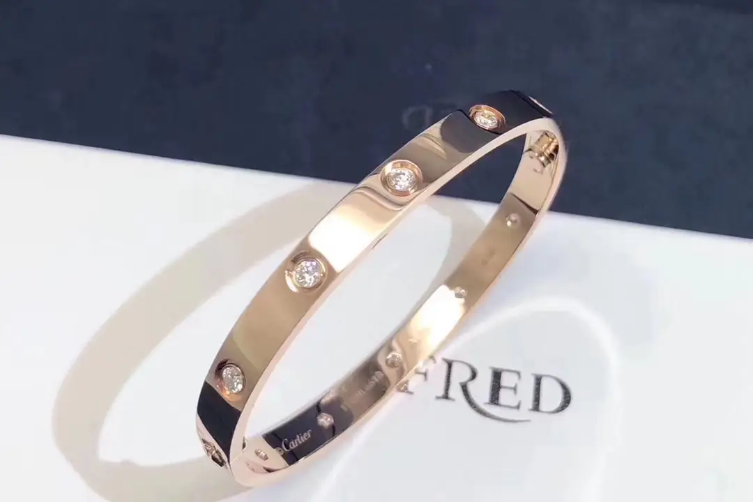Браслет Cartier Love /10 бриллиантов, розовое золото/ 8