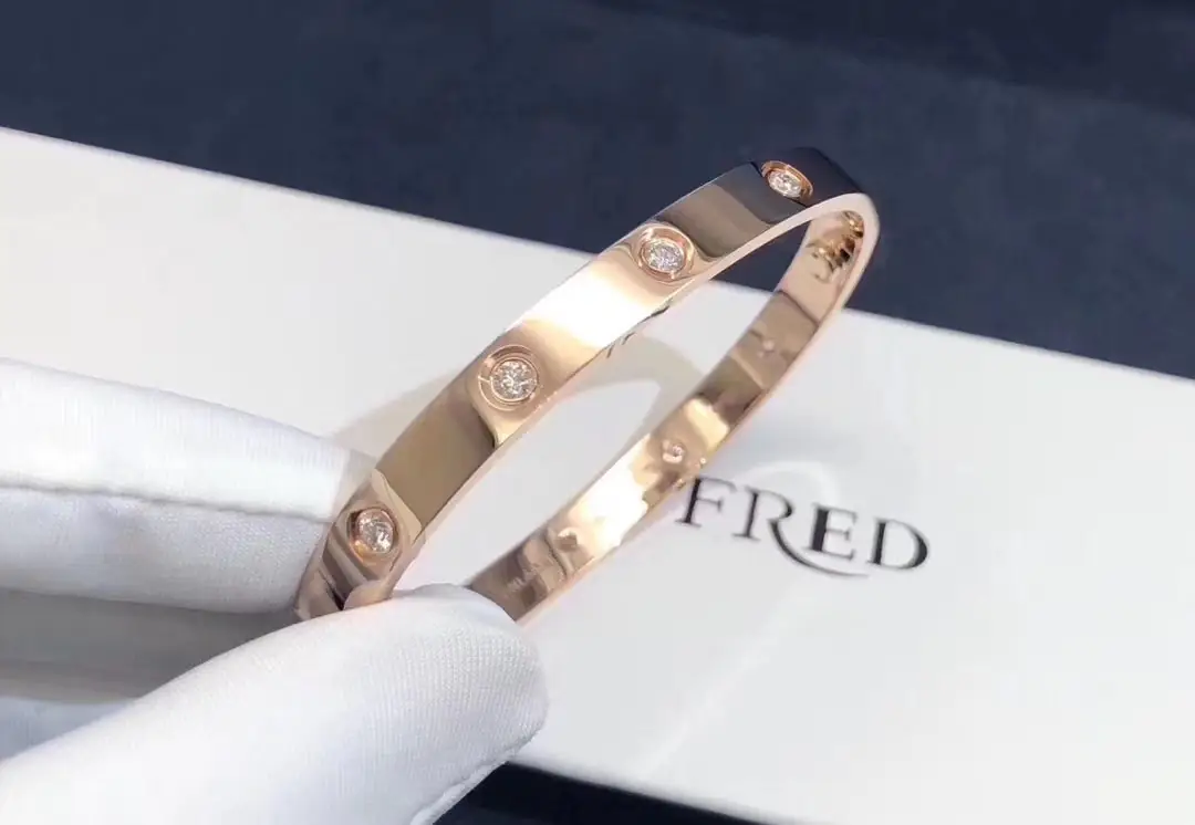 Браслет Cartier Love /10 бриллиантов, розовое золото/ 9