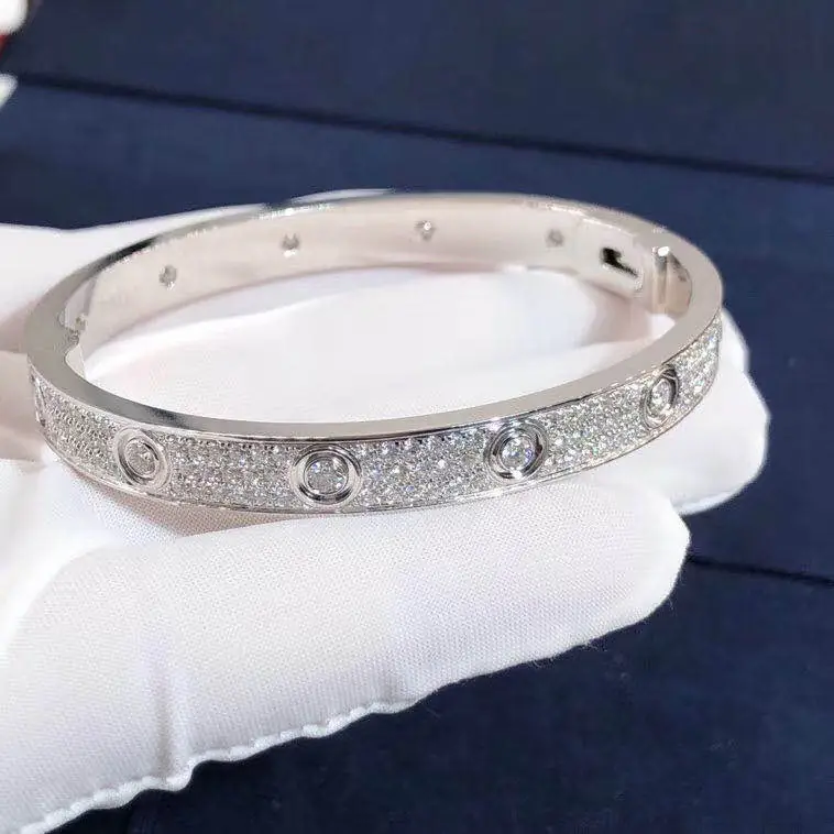 Браслет Cartier Love /бриллиантовое паве, белое золото/