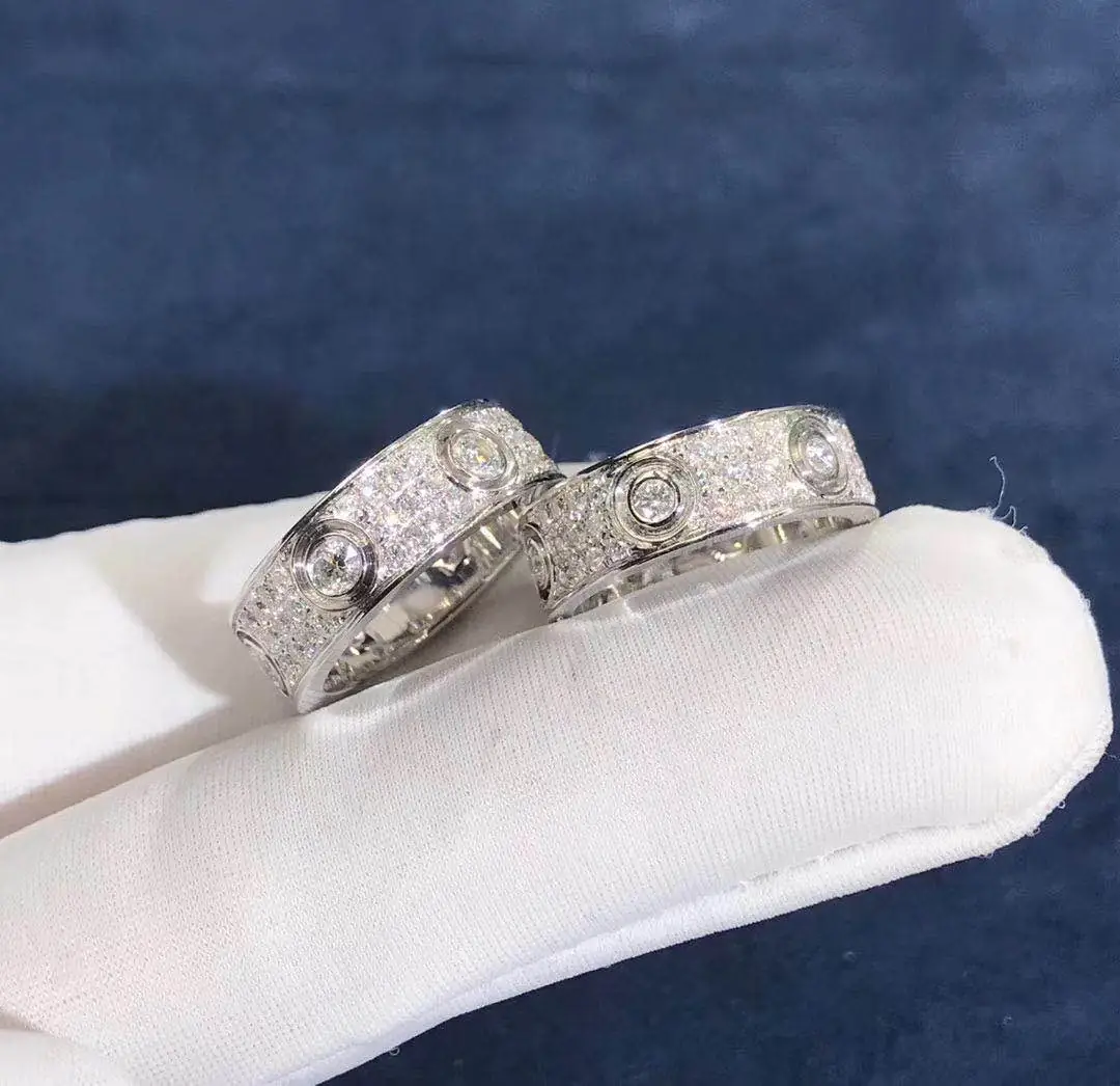 Кольцо Cartier Love Pave Diamonds /белое золото/ 3