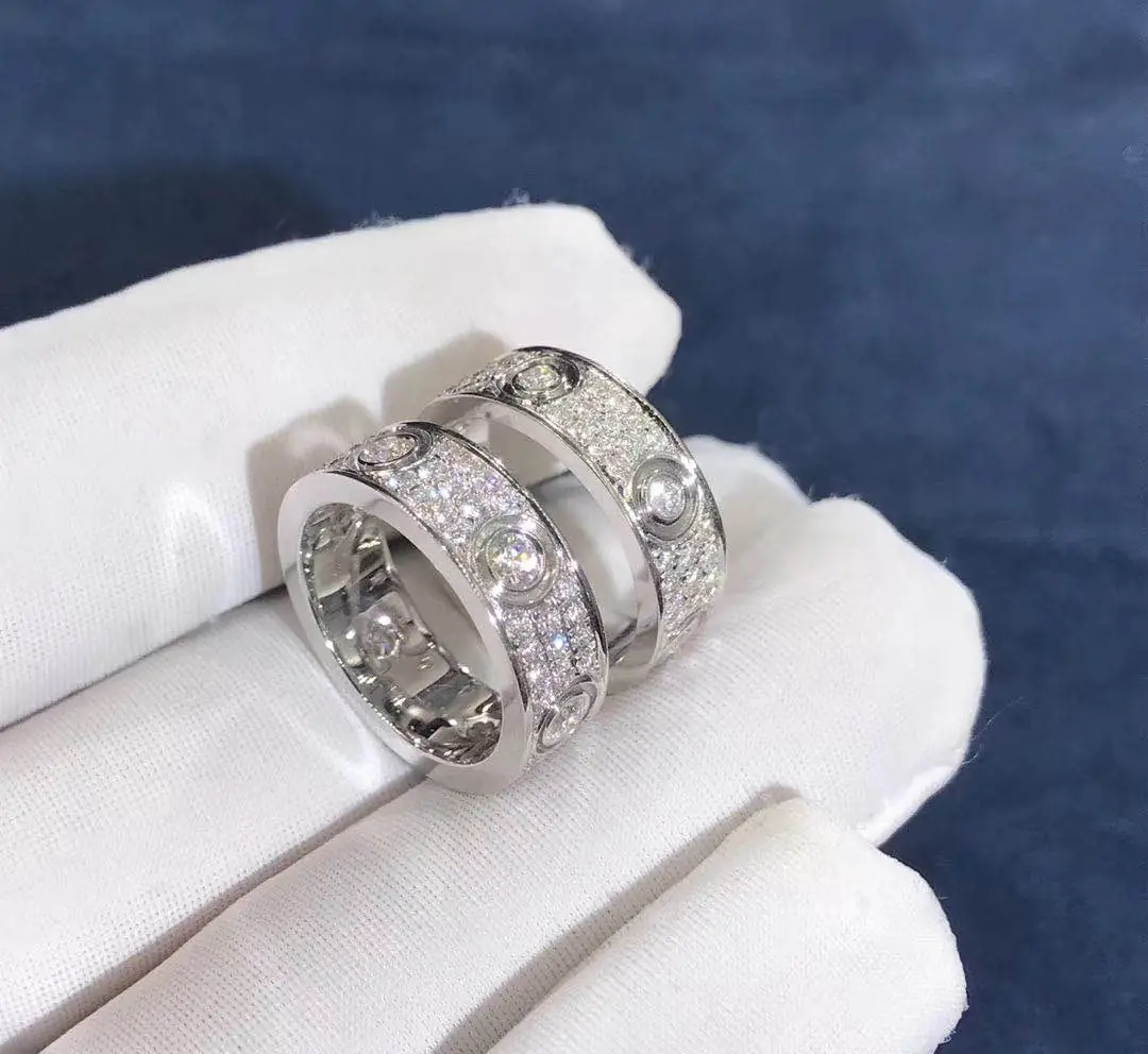 Кольцо Cartier Love Pave Diamonds /белое золото/ 4