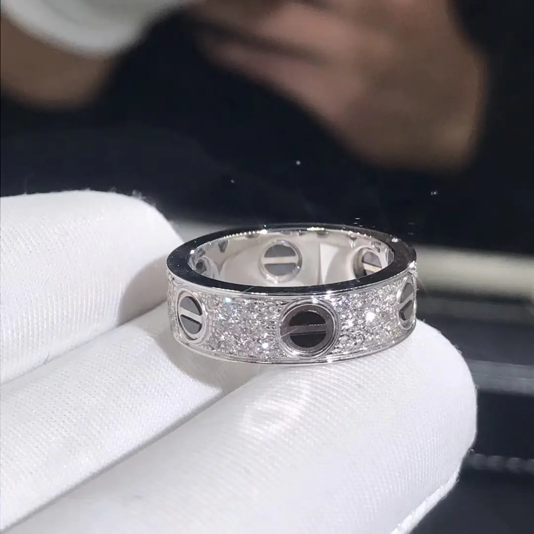 Кольцо Cartier Love /белое золото, бриллианты/ 3