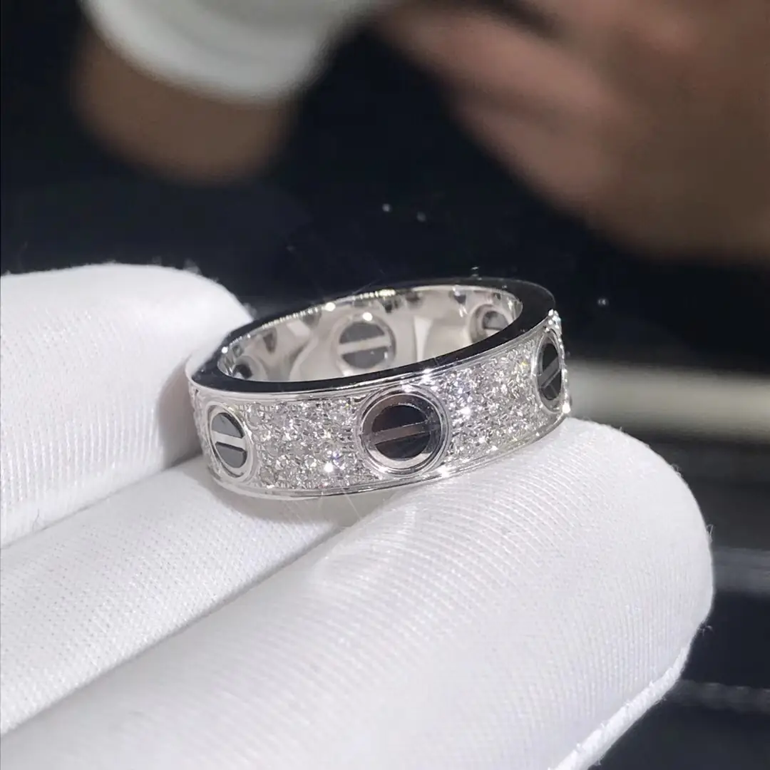 Кольцо Cartier Love /белое золото, бриллианты/ 4