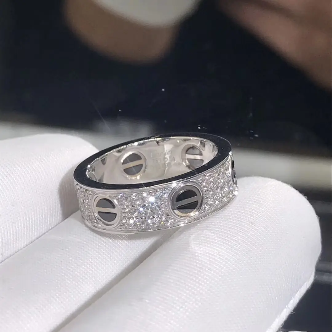 Кольцо Cartier Love /белое золото, бриллианты/ 5