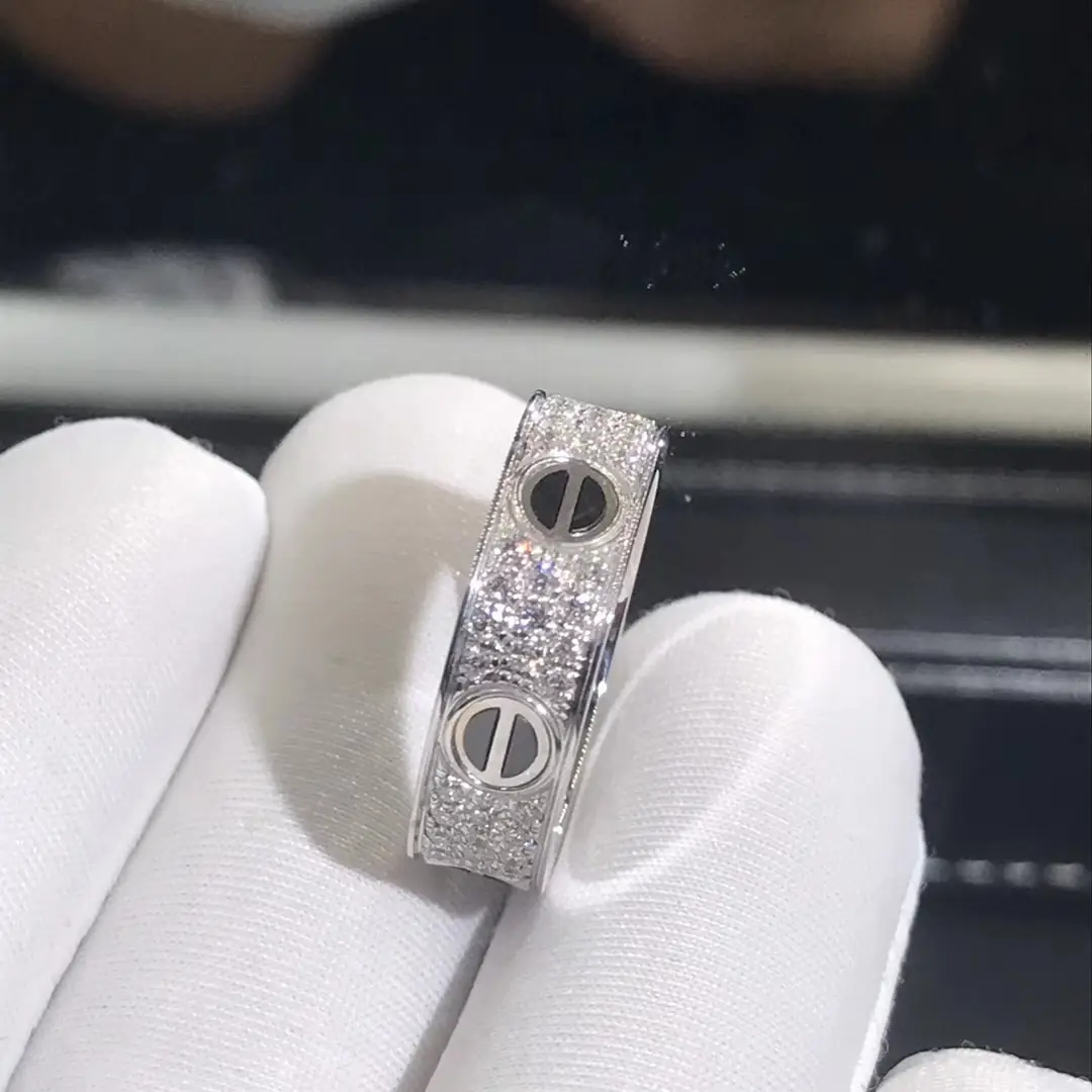 Кольцо Cartier Love /белое золото, бриллианты/ 6