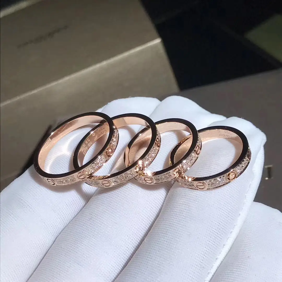 Кольцо Cartier Love маленькая модель /розовое золото, бриллианты/