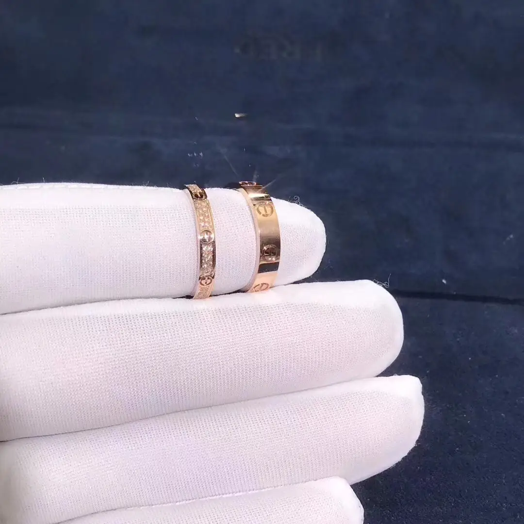 Кольцо Cartier Love маленькая модель /розовое золото, бриллианты/ 11