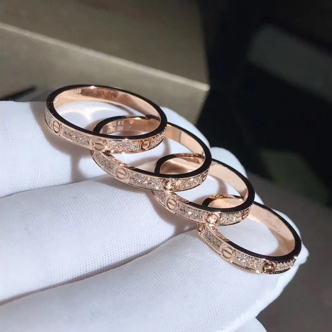 Кольцо Cartier Love маленькая модель /розовое золото, бриллианты/ 3