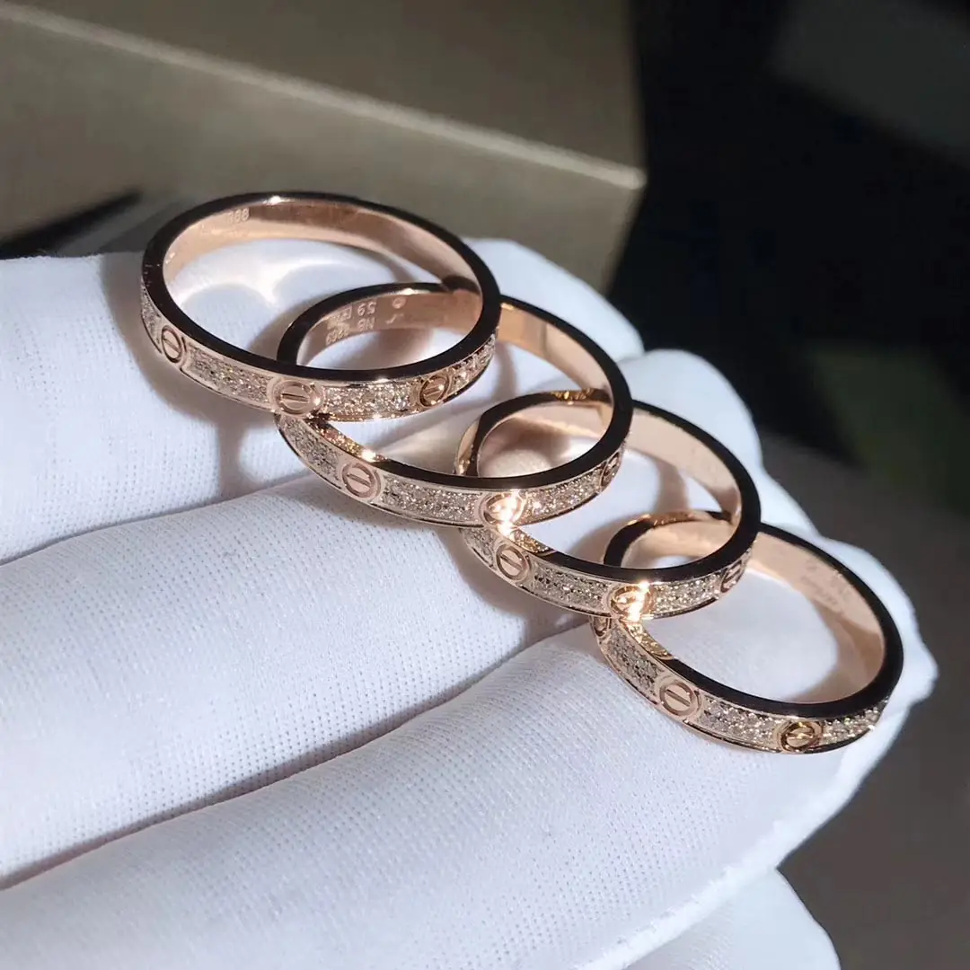 Кольцо Cartier Love маленькая модель /розовое золото, бриллианты/ 4