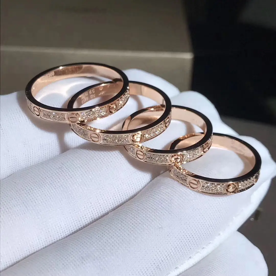 Кольцо Cartier Love маленькая модель /розовое золото, бриллианты/ 5