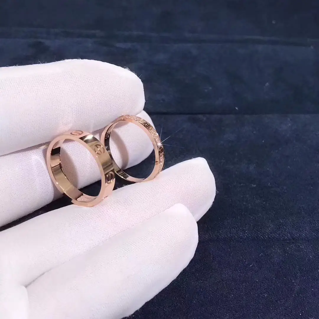 Кольцо Cartier Love маленькая модель /розовое золото, бриллианты/ 9