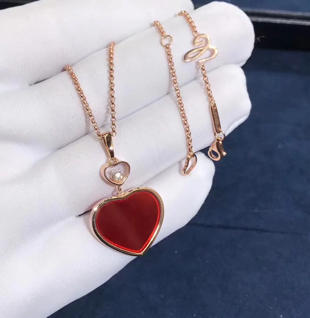 Подвеска Chopard Happy Diamonds Happy Heart /розовое золото, сердолик, бриллиант/ 4