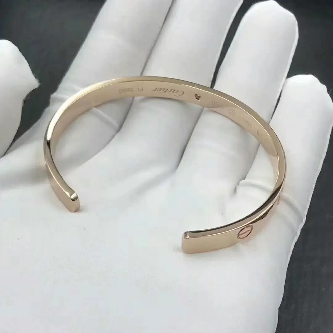 Браслет Cartier Love с открытой манжетой /1 бриллиант, розовое золото/ 4