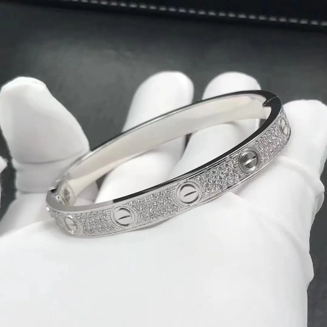 Браслет Cartier Love /204 бриллианта, белое золото/ 4