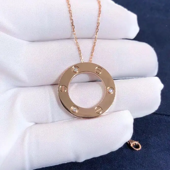 Подвеска Cartier Love /3 бриллианта, розовое золото/