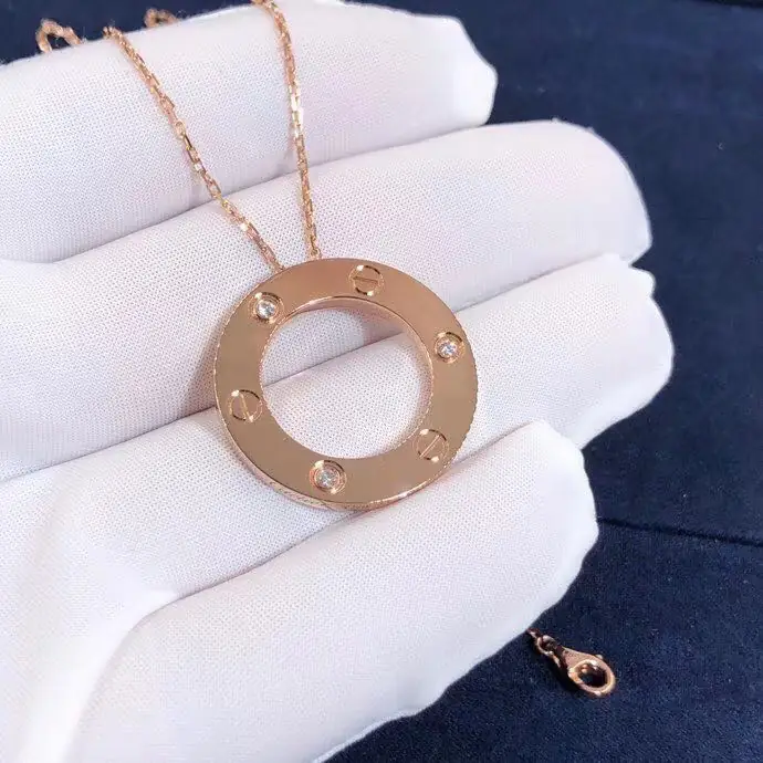 Подвеска Cartier Love /3 бриллианта, розовое золото/