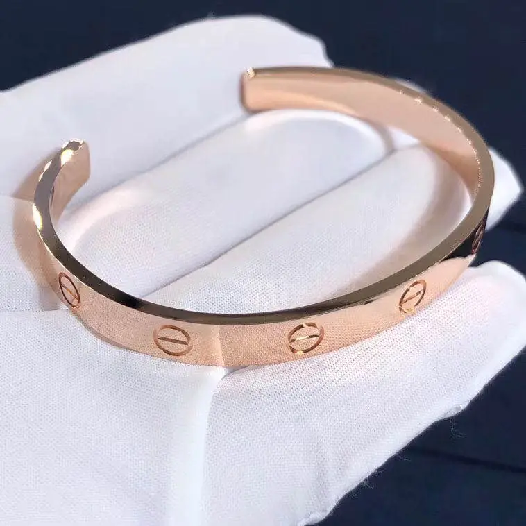 Браслет Cartier Love с открытой манжетой /розовое золото/